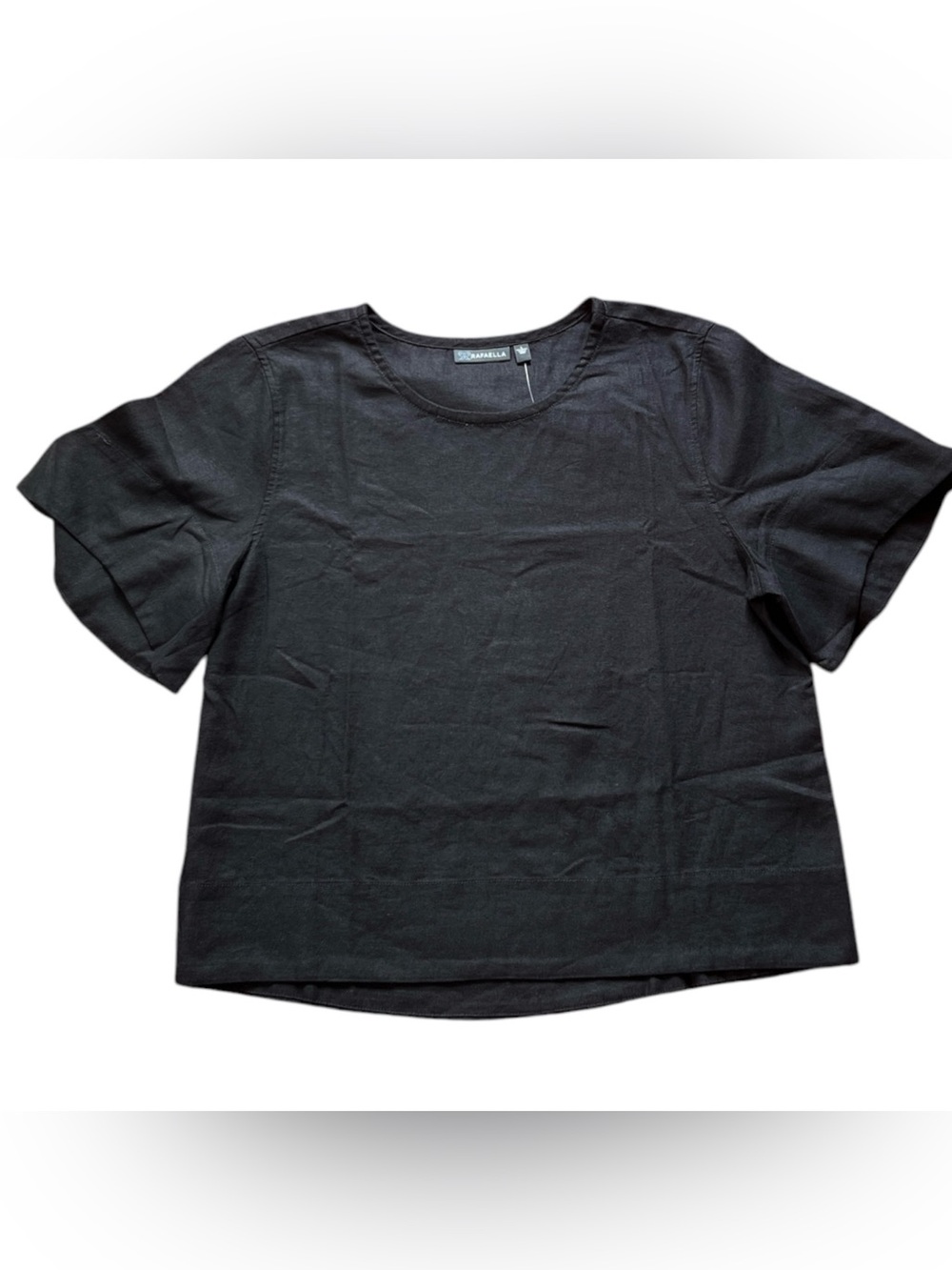 Women Rafaella Black Short-Sleeve Crewneck Shirt - Picture 2 of 6